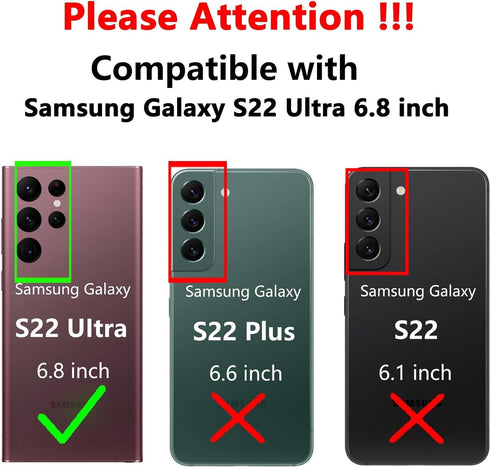 LeYi for Samsung-Galaxy-S22-Ultra-Case for Women Girls, Dual Layer Protective Fall Resistant Rugged Hard PC Back & Soft Bumper Resilient Shock Abs...