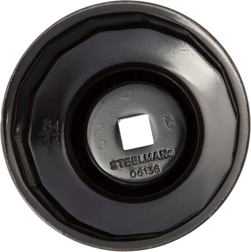 Steelman 64mm x 14 Flute Oil Filter Cap Wrench, 3/8-inch Drive, Low-Profile Design for Confined Space...
