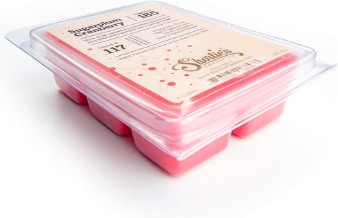 Shortie's Candle Company Sugarplum Cranberry Wax Melts Bulk Pack - Formula 117-4 Highly Scented 3 Oz. Bars (12 Oz. Total) - Made with Natural Oils...