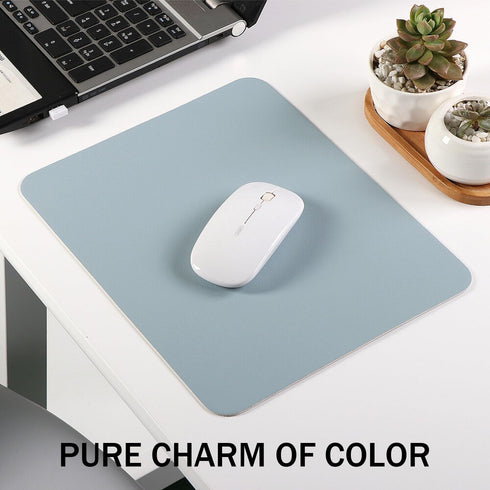 Mouse Pad, Medium PU Leather Mousepad with No Logo Design, Computer Mouse Mat with Non-Slip Suede Base for Gaming, Desk, Wireless, Laptop, Travel,...