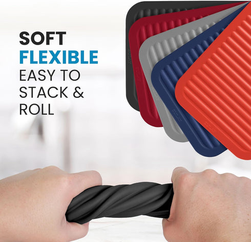 Zulay 2 Pack (9"x12") Silicone Trivets for Hot Pots and Pans - Multi-Purpose & Versatile Trivet Mat - Heat Resistant Silicone Trivet - Durable & F...