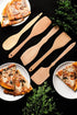Nonstick Wooden Spoons For Cooking – 5 European Premium Spoons Set - 100% Healthy and Natural Wooden Spatula – Long Handled, Strong, Durable, Soli...
