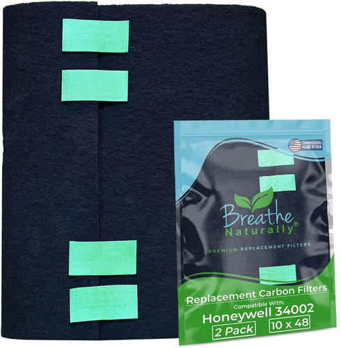 Replacement Carbon Filters for Honeywell 34002 2-Pack 10"x48" Activated Carbon HEPA Pre-Filter By Breathe Naturally...
