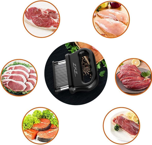 ZXZ Meat Tenderizer, 48 Stainless Steel Sharp Needle Blade, Heavy Duty Cooking Tool for Tenderizing Beef, Turkey, Chicken, Steak, Veal, Pork, Fish...