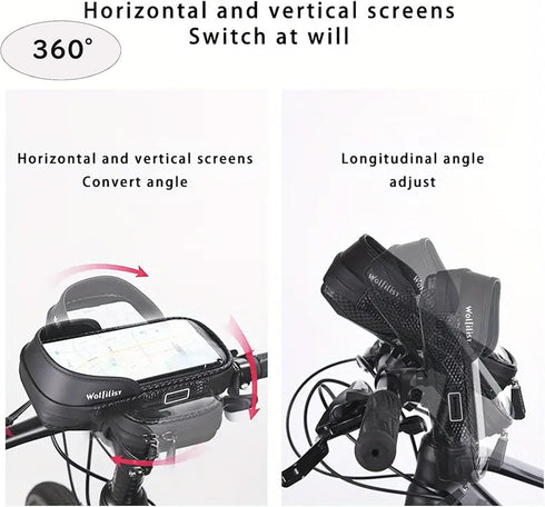 Bike Phone Holder EVA Waterproof Bike Front Frame Bag Top Tube Bike Bag Bicycle Phone Mount Cycling Pouch with Rain Cover Bike Accessories Gifts f...