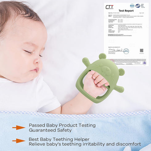 2 Pack Teething Toys, Silicone Teething Mitten for Babies, Baby Hand Teether, BPA Free Anti Dropping Wrist Mitts Hand Teethers for Toddler Infants...