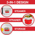 Microwave Cookware Steamer- 3 Piece Microwave Cooker w Food Container, Removable Strainer and Locking Steam Vent Lid- BPA Free, Fridge and Freezer...