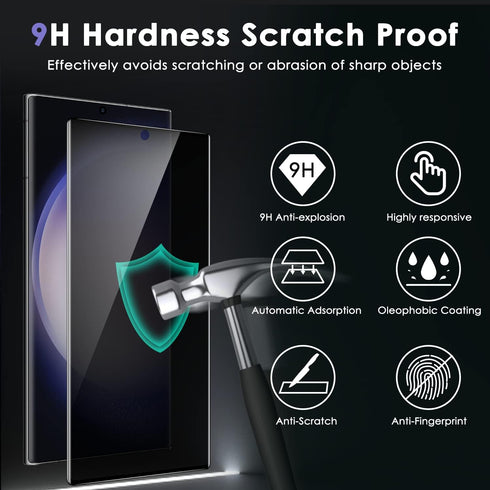 Asstar 2 Pack Samsung Galaxy S23 Ultra Privacy Screen Protector,9H Hardness Tempered Glass Screen Protector for Samsung Galaxy S23 Ultra,Anti-Scra...