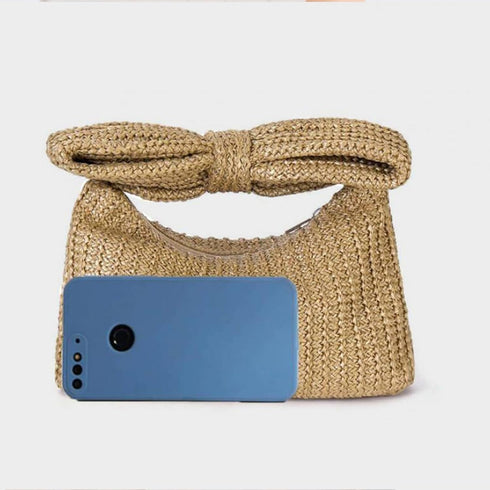Gets Bowknot Straw Clutch Purses for Women Summer Beach Woven Envelope Wallet Bag for Vacation Wedding...