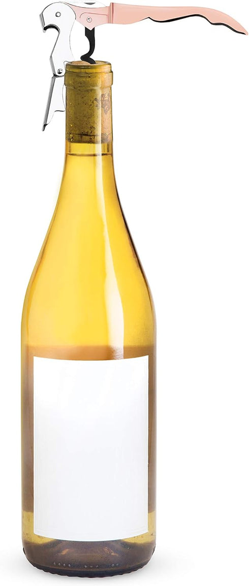 True Brands TrueTap Double Hinged Waiters Corkscrew, Top-notch Stainless Steel Opener with Foil Cutter Built to Last Wine Key Copper, Set of 1...