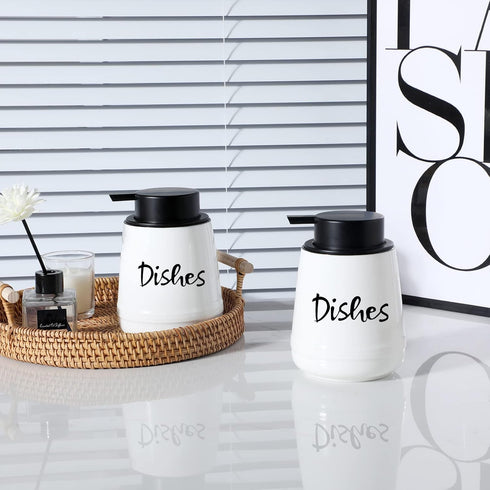 LEETOYI Bathroom Countertop Dispensers Modern Ceramic Soap Lotion Dispenser Bottles, Hand Soap Dispenser for Bathroom, Dish Soap Dispenser for Kit...