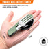 HIKENTURE Camping Utensils 2 Pack, 4-In-1 Stainless Steel Spoon Fork Knife Set Backpacking Travel Cutlery Metal Multitool Boy Scout(Green 2pack)...