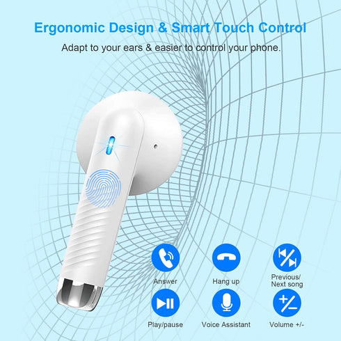Jxrev Wireless Earbuds, Bluetooth 5.3 Headphones in Ear with Noise Cancelling Mic, Earbuds Stereo Bass, IP7 Waterproof Sports Earphones, 32H Playt...