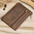 1 Pcs Leather 2 Zipper Coin Purse Wallet With Key Ring, Coin Organizer, Change Holder,Card Case, Leather Zipper Storage Bag for Men...