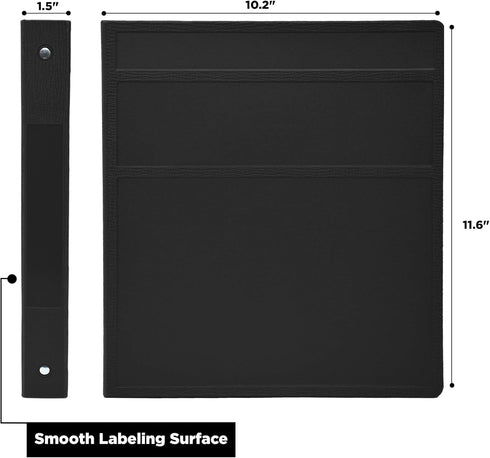 Carstens 1-Inch Heavy Duty 3-Ring Binder - Side Opening, Black, Durable Plastic, Precision No-Gap Rings, Waterproof Cover, No Pockets, Holds 125 U...