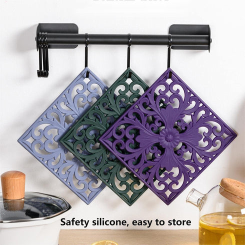 Smithcraft Silicone Trivets for Hot Pots and Pans & Dishes, Square Hot Pads for Kitchen Counter, Multi Function Silicone Trivet Mat, Durable Silic...