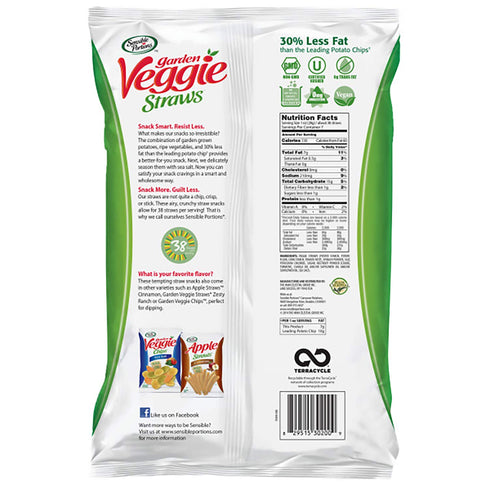 Sensible Portions Garden Veggie Sea Salt Straws, 7 oz...