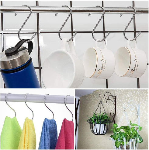 14 Pcs Heavy Duty 4.7 Inches Extra Large S Shape Hooks Heavy-Duty Metal Hanging Hooks Apply Kitchenware Bathroom Utensils Plants Towels Gardening ...