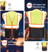 High Visibility Reflective Safety Vest with Zipper and Pockets (Yellow & Black),Medium...