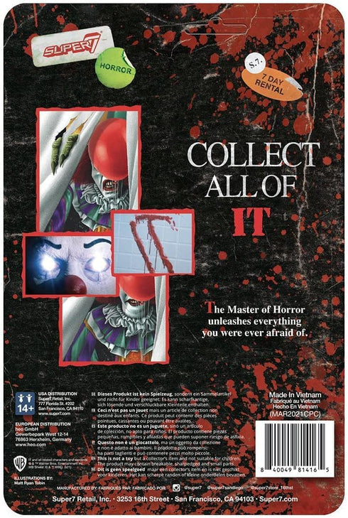 Super7 IT Pennywise (Clown) - 3.75" IT Action Figure with Accessory Classic Horror Collectibles and Retro Toys...