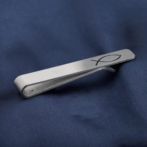 Jesus Fish Tie Bar Ichthus Tie Clip First Communion Skinny Tie Clip for Little Man...