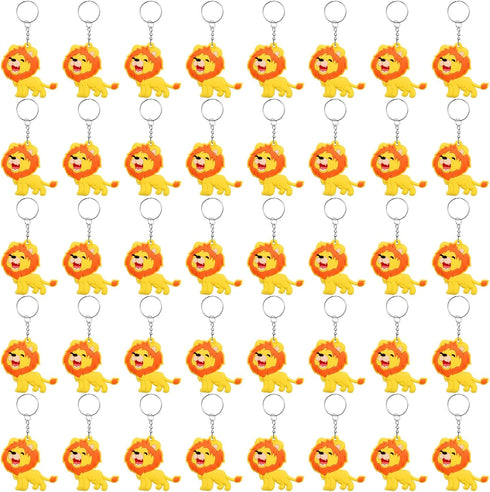 40 Pack Cute Roar Lion Keychains for Wild Animal Party Favors, Safari Animal Party Favors, Baby Shower Return Gifts...