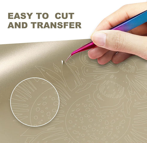 Matte Metallic Champagne Gold Permanent Vinyl Roll 12" x10ft Permanent Craft Vinyl for Signs Letters...