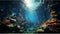 Aquarium Background Undersea Various Cora Reef Sunlight Terrarium Background Seafloor Big Rocks Environment Aquarium Backdrop Under Sea Reef Fish ...