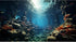 Aquarium Background Undersea Various Cora Reef Sunlight Terrarium Background Seafloor Big Rocks Environment Aquarium Backdrop Under Sea Reef Fish ...