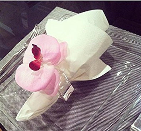 Deco-Mate Acrylic Napkin Rings Bud Vase Flower Holder – Clear - Table Décor, 2-in 1 (Bulk Set) Wholesale (4)...