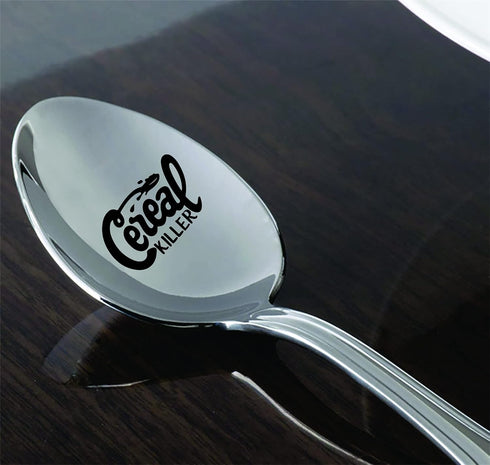 Cereal killer spoons | Funny Christmas gift for husband boyfriend | Personalized cereal lover spoon for teenager | Best friend engraved spoon gift...