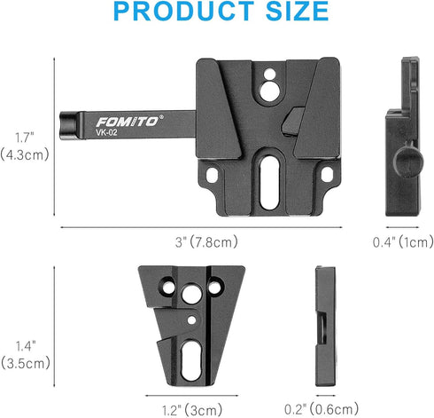 Fomito V-Mount V-Lock Base Station Quick Release Plate VK-02...