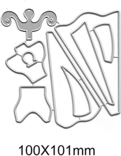 Women Girl Princess Dress Metal Die Cuts,Lady Sector Party Dress Shirt Bowtie Bow Cutting Dies Cut Stencils for DIY Embossing Decorative Scrapbook...