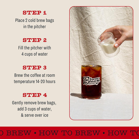 Bizzy Organic Cold Brew Coffee | Smooth & Sweet Blend | Coarse Ground Coffee | Medium Roast | Micro Sifted | Specialty Grade | 100% Arabica | Brew...