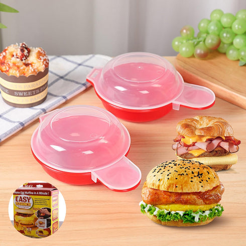 4 PCS Microwave Egg Cooker, Mini Egg Poacher Cooker, Quick and Simple Omelette Maker for Egg Sandwich, Egg Hamburg...