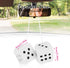 Fuzzy Plush Dice for Car Mirror 2.36” Pair of Retro Square Decoration Dice with White Dots Car Interior Hanging Ornament Decoration(White)...