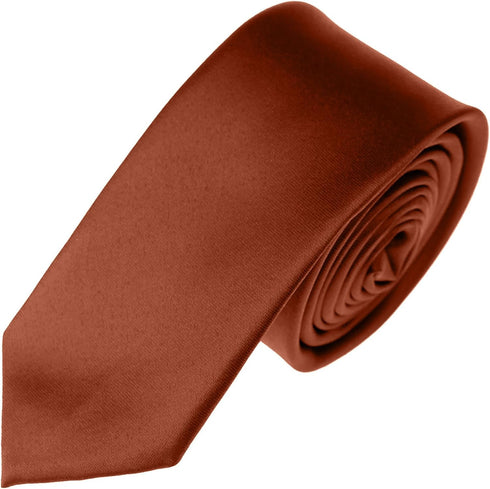 Solid Cinnamon Color 2.75" Slim Men's Necktie...