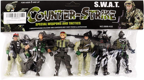 HAPTIME Military Action Figure Play Set for Kids - Army Men Soldiers Toys for Boys and Girls Ages 3-9 (SWAT Team Edition)...