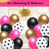 Hot Pink and Black Birthday Decorations for Women, Hot Pink and Black Party Decorations - Happy Birthday Banner Garland, Paper Decor, Balloons, Ca...