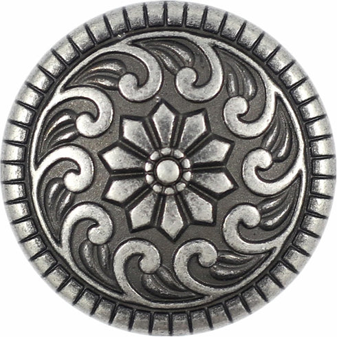 Bezelry 12 Pieces Sea Wave and Flower Metal Shank Buttons. 23mm (7/8 inch) (Gray Silver)...
