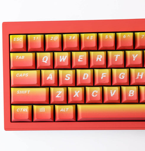 Hyekit PBT Keycaps 133 Keys Flame Gradient Keycaps Cherry Profile Dye-Sublimation Custom Keycaps with 6.25U 7U Spacebar for Cherry Gateron MX Swit...