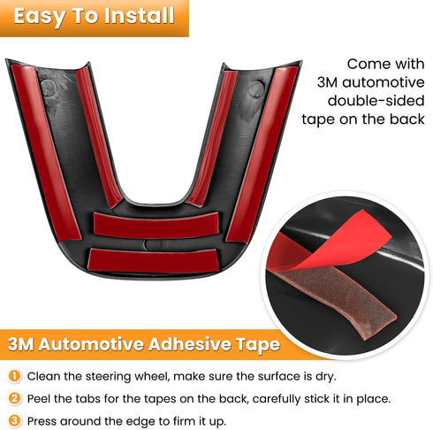 Steering Wheel Cover Trim Interior Accessories Decoration Kit for 2015-2021 Dodge Challenger Charger, for 2014-2021 Dodge Durango & Jeep Grand Che...