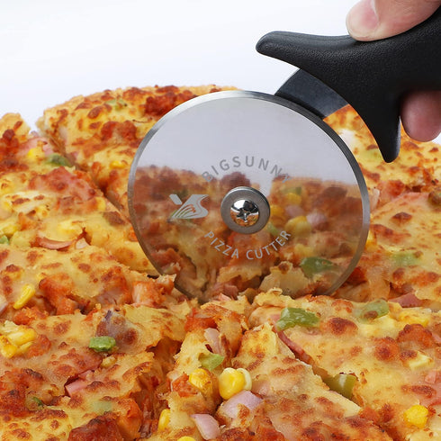 MSY BIGSUNNY Pro Pizza Cutter, Stainless Steel Pizza Cutter Wheel, with Super Sharp Pizza Slicer Dia 4-inch(10cm), Dishwasher Safe...