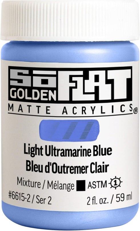 Golden SoFlat Acrylics, Light Ultramarine Blue (2 fl. oz./ 59 ml Jar)...