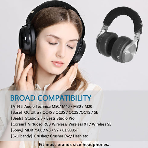 Replacement Headphone Headband Cover for Corsair Virtuoso, Audio Technica ATH M Series M50X, M50XBT, M50, M40X & More, Cushion Pad Protector Repai...