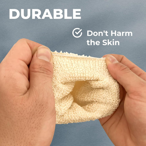 GUARD&MARINE Natural Hemp Shower and Bath Gloves Washcloth for Body Cleansing and Exfoliation - Set of 2 Mitts...