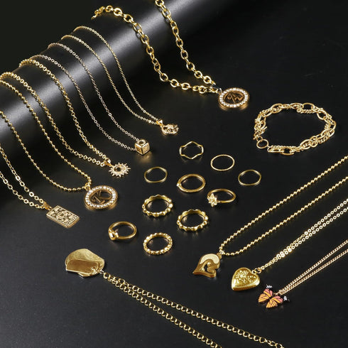 Ecoofor Gold Necklace Chains for Jewelry Making, 62.3 Feet 8 Rolls Jewelry Chains for DIY Necklace Bracelet Jewelry Making with Jump Rings/Lobster...