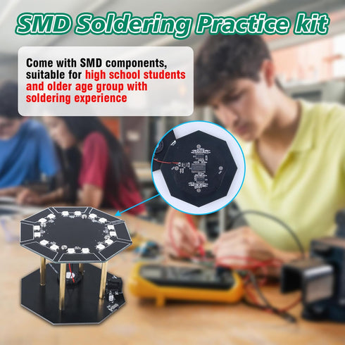 ICSTATION SMD Soldering Practice kit, Electronic Drum Soldering Project Finger Touch Drum with LED Lights SMT Soldering Practice Board DIY Instrum...