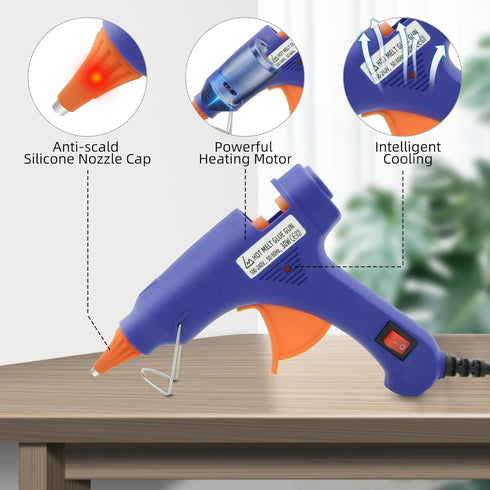 Hot Glue Gun Kit, Mini Hot Melt Glue Gun for Crafts with 30 Glue Sticks and Carry Case, Hot Mini Glue Guns for Craft, School DIY Arts, and Home Re...