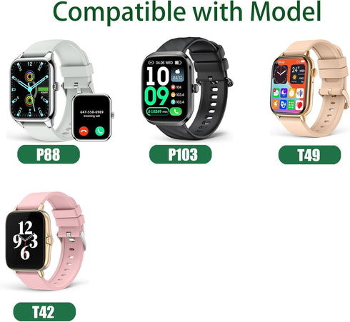 Compatible for EGQINR Smart Watches Charger, Magnetic USB Replacement Charging Cable Compatible with EGQINR T90, P103, T49, T42, P88 Smart Watch (...